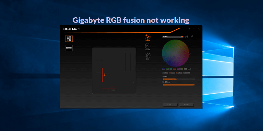 gigabyte RGB fusion not working